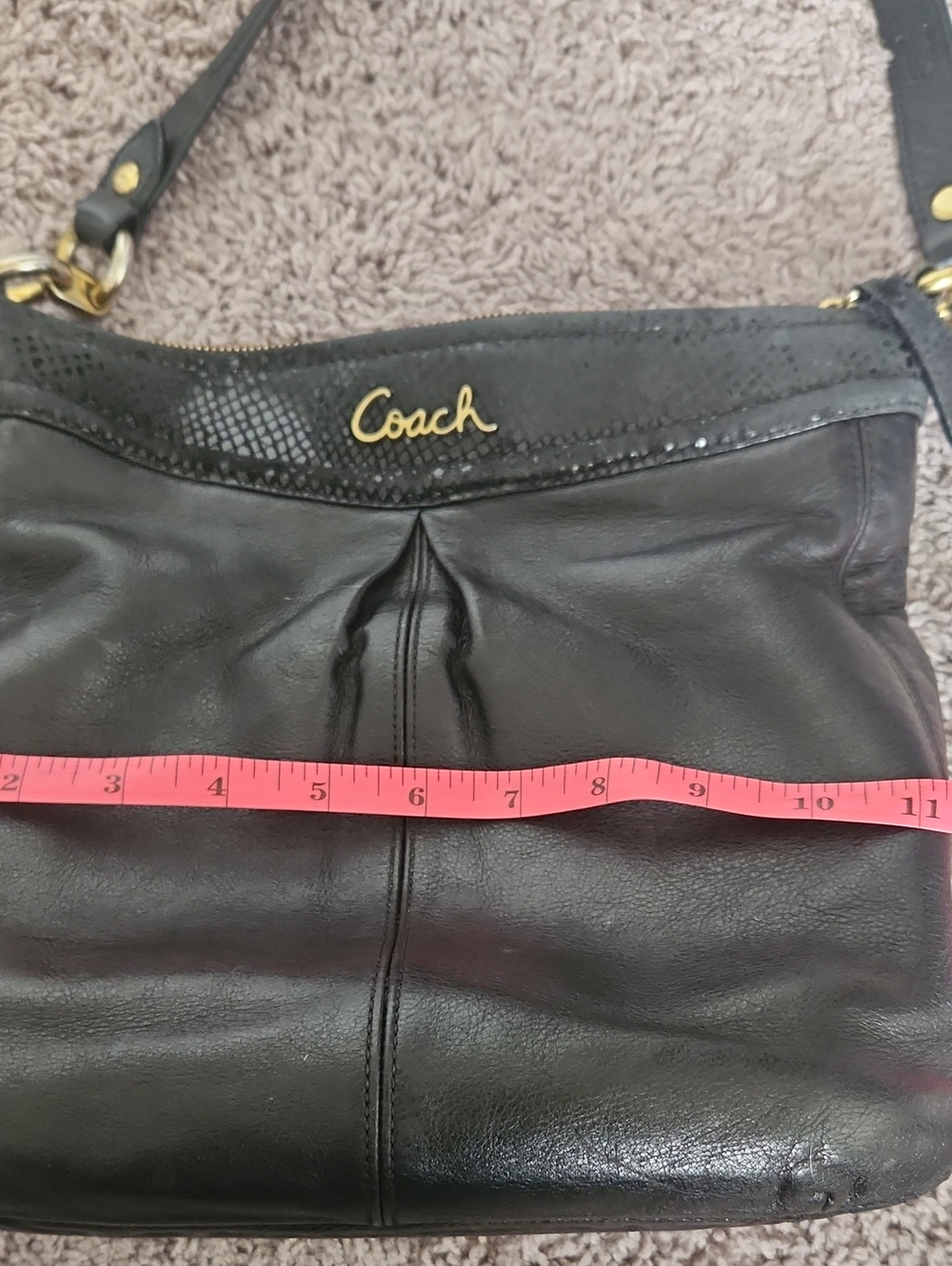 Vintage Coach Ashley Hobo Black Snake Bag - Picture 11 of 13